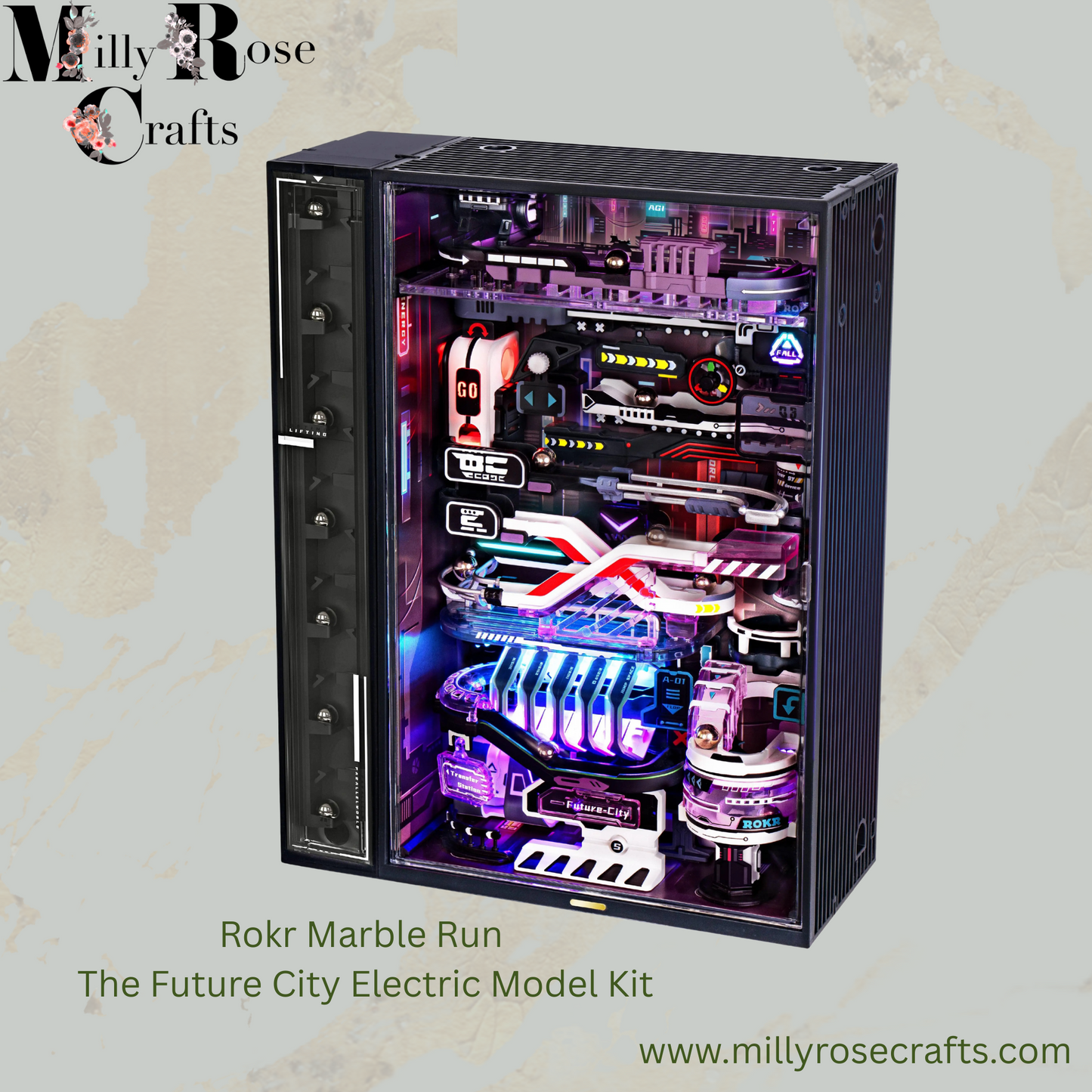 Rokr Parallel World Marble Run Electric Model Kits The Future City Rokr The Last City Marble Run Kit for Adults 14+ to Build, 3D Puzzle with LED, Cyberpunk Miniature City with Multi-Combination, Executive Toy Gift 3d Puzzle Robotime Wooden Collectibles & Mechanical Crafts, Rokr Crafty Book Nooks, Wooden Jigsaws Rolife Wooden Room settings Robud Montessori ToyaMechanical Puzzles and Collectibles