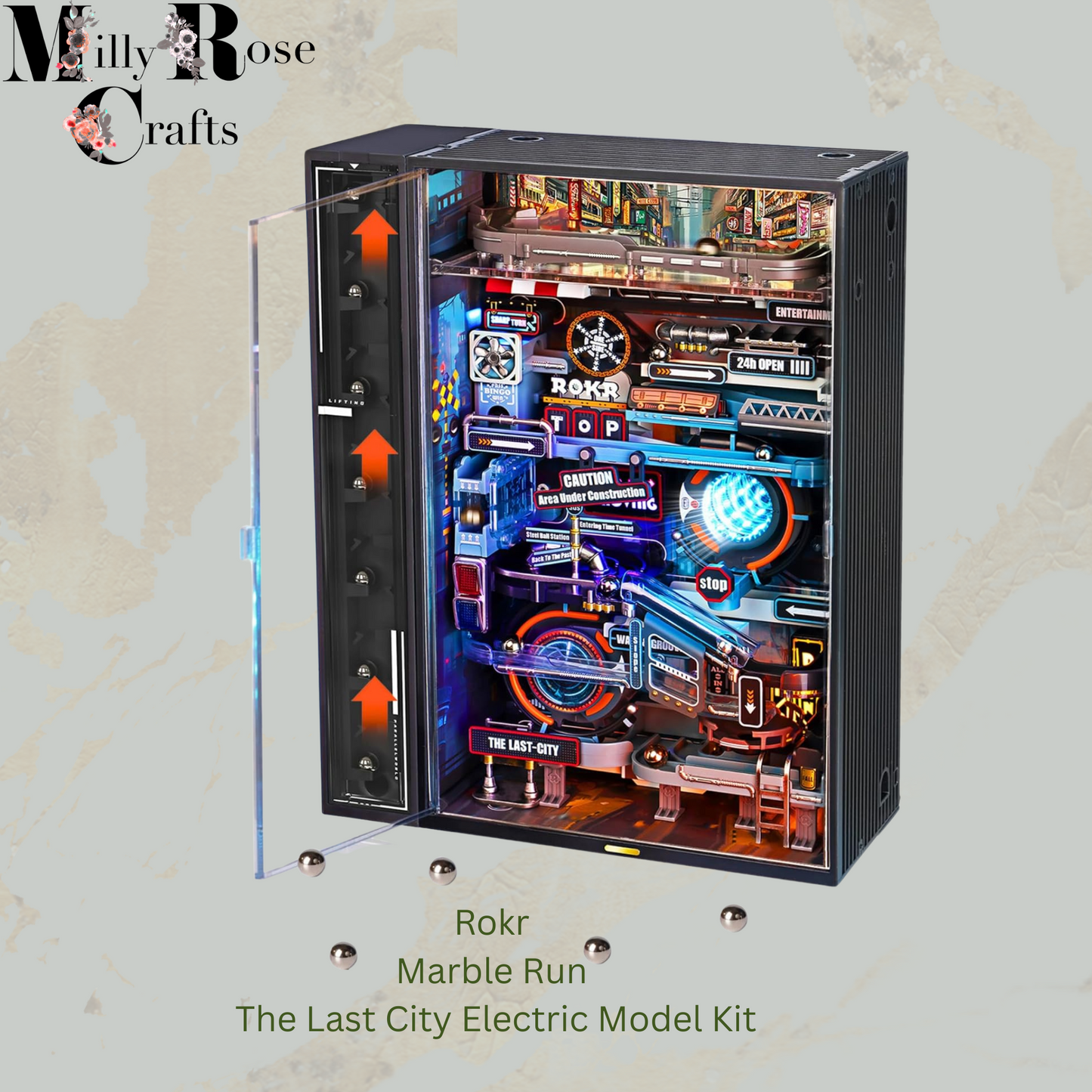 Rokr Parallel World The Future City Marble Run Electric Model Kits Last City Kit Adults 14+ 3D Puzzle LED Cyberpunk Mini City Executive Toy 3d Puzzle Robotime Wooden Collectibles & Mechanical Crafts, Rokr Crafty Book Nooks, Wooden Jigsaws Rolife Wooden Room settings Robud Montessori ToyaMechanical Puzzles and Collectibles