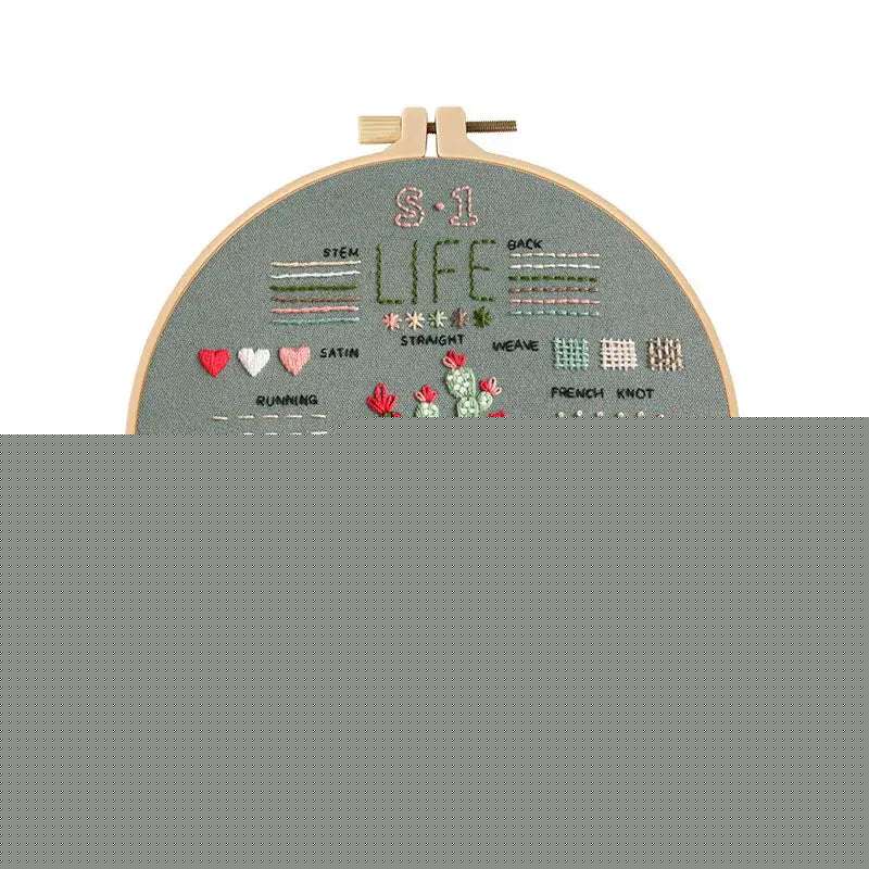 Learn Different Stitches Embroidery kit for Beginners Adults DIY 3 Set Kit Includes Stamped Cacti and Mushroom Pattern Embroidery kit Embroidery Kits