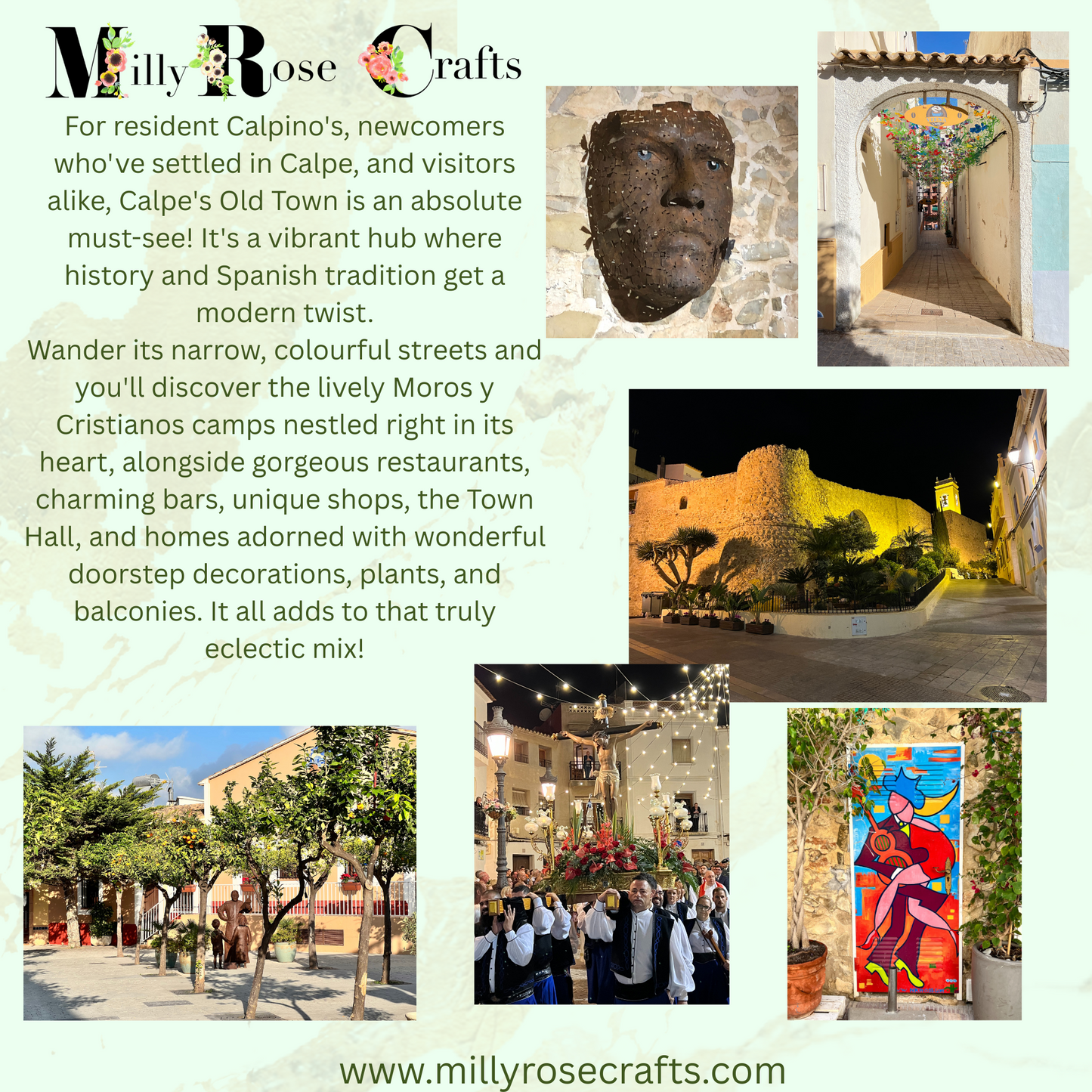 Calpe Spanish Flag Steps Embroidery Kit Calp Old Town Souvenir Steps Beginner Friendly Pre Stamped Linen/Cotton Embroidery Cloth Oval Hoop Embroidery kit New Arrivals in the MillyRose Crafts Family