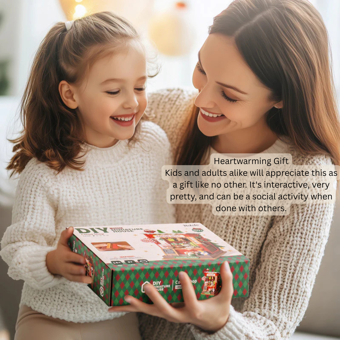 Rolife Christmas Cocoa Shop 3d Mini House Robotime Building Craft Kits DIY Miniature House Kit Decoration for Adults Gift For Christmas