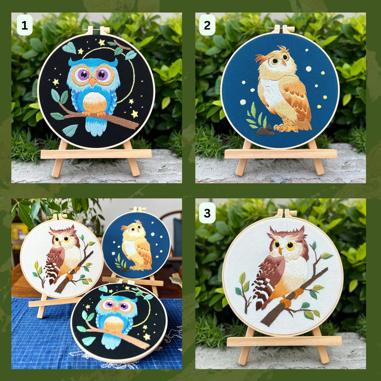 Owl Embroidery Kits DIY Beginner Adults Bird Embroidery Thread Painting Kit Stamped Cross Stitch Craft Gift Idea Embroidery kit Embroidery Kits