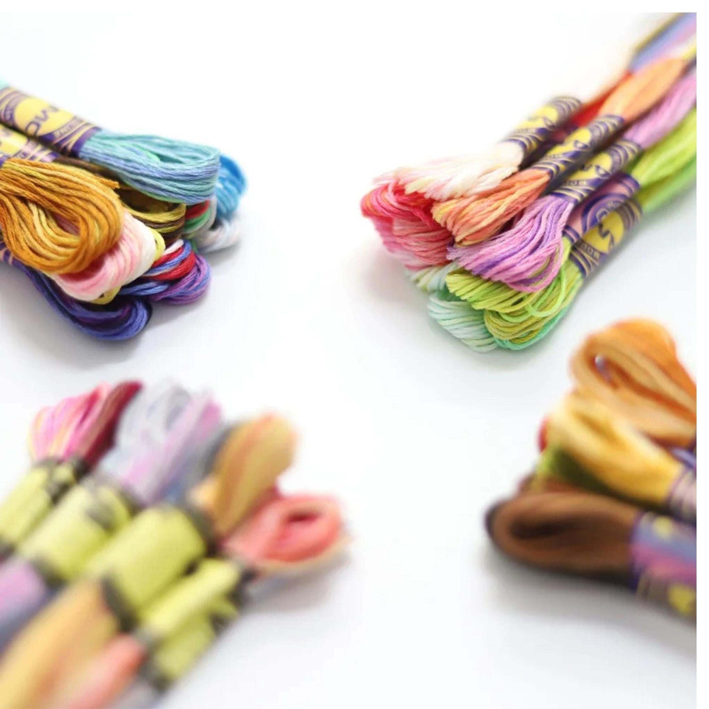Variegated Thread 10 Piece Egyptian Cotton Variegated Skeins Mercerized Floss 8 Meters DMC Mouline Variation Cross Stitch Thread Skeins Embroidery kit Embroidery Threads: DMC Compatible CXC Cotton & Polyester Embroidery Floss, 100% Egyptian Cotton, Variegated, Perle Cotton, Metallic & Pearlescent