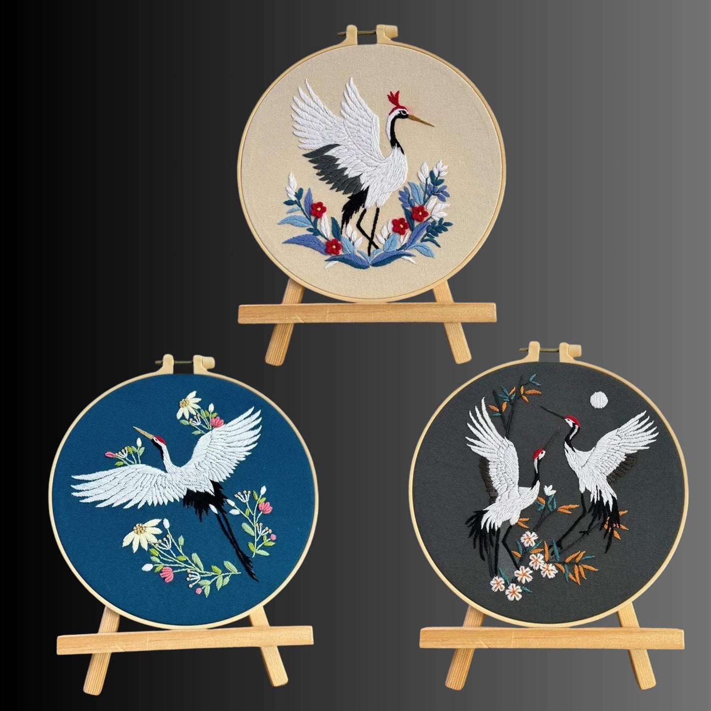 Flying Cranes Embroidery Kits DIY Embroidery Beginners Intermediate Stamped Cross Stitch Adults Craft Gift Idea Embroidery kit Embroidery Kits