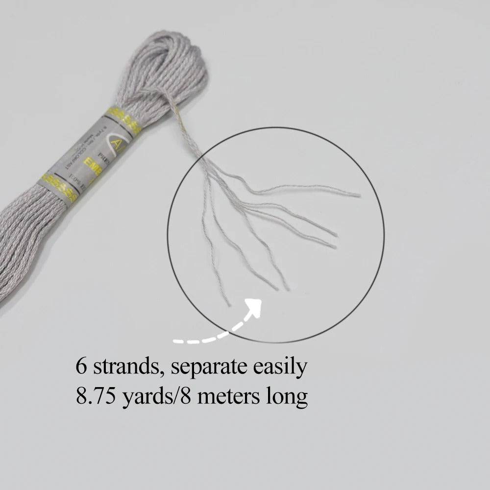 PolyCotton Embroidery Threads CXC & DMC Compatible 447 Colours 24-50-100-150-200-250 Color Sets 8m 6 Strands Embroidery Floss Cross Stitch Embroidery kit Embroidery Threads: DMC Compatible CXC Cotton & Polyester Embroidery Floss, 100% Egyptian Cotton, Variegated, Perle Cotton, Metallic & Pearlescent