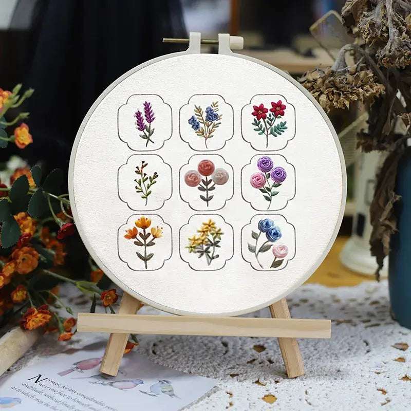 Learn Different Stitches Embroidery kit for Beginners Adults DIY 3 Set Kits Includes Stamped Flower Pattern Embroidery kit Embroidery Kits