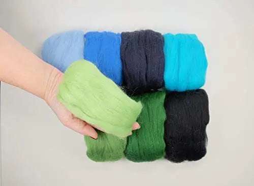 Needle Felting Starter Kit, Beginner Needle Felting Kit, Merino Wool, Perfect Craft Gift Idea Needle felting starter set Wool for Needle felting, Spinning etc - Wool Roving, Wool Tops