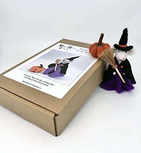 Witch Mouse Needle Felting Kit Needle felting kits Seasonal Crafts