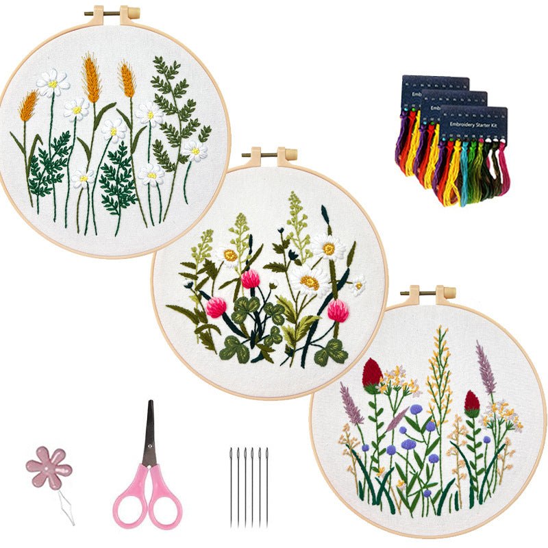 Beginners Summer Meadow Flower Embroidery Kits