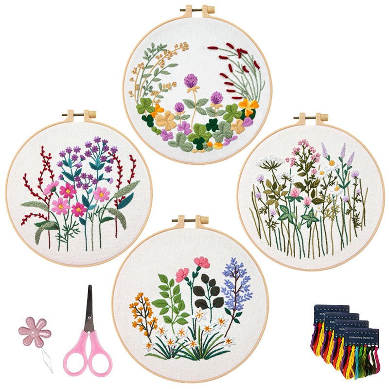 Beginners Summer Meadow Flower Embroidery Kits