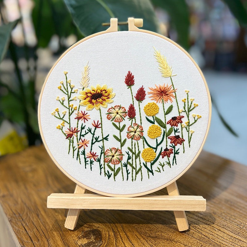 Beginners Summer Meadow Flower Embroidery Kits