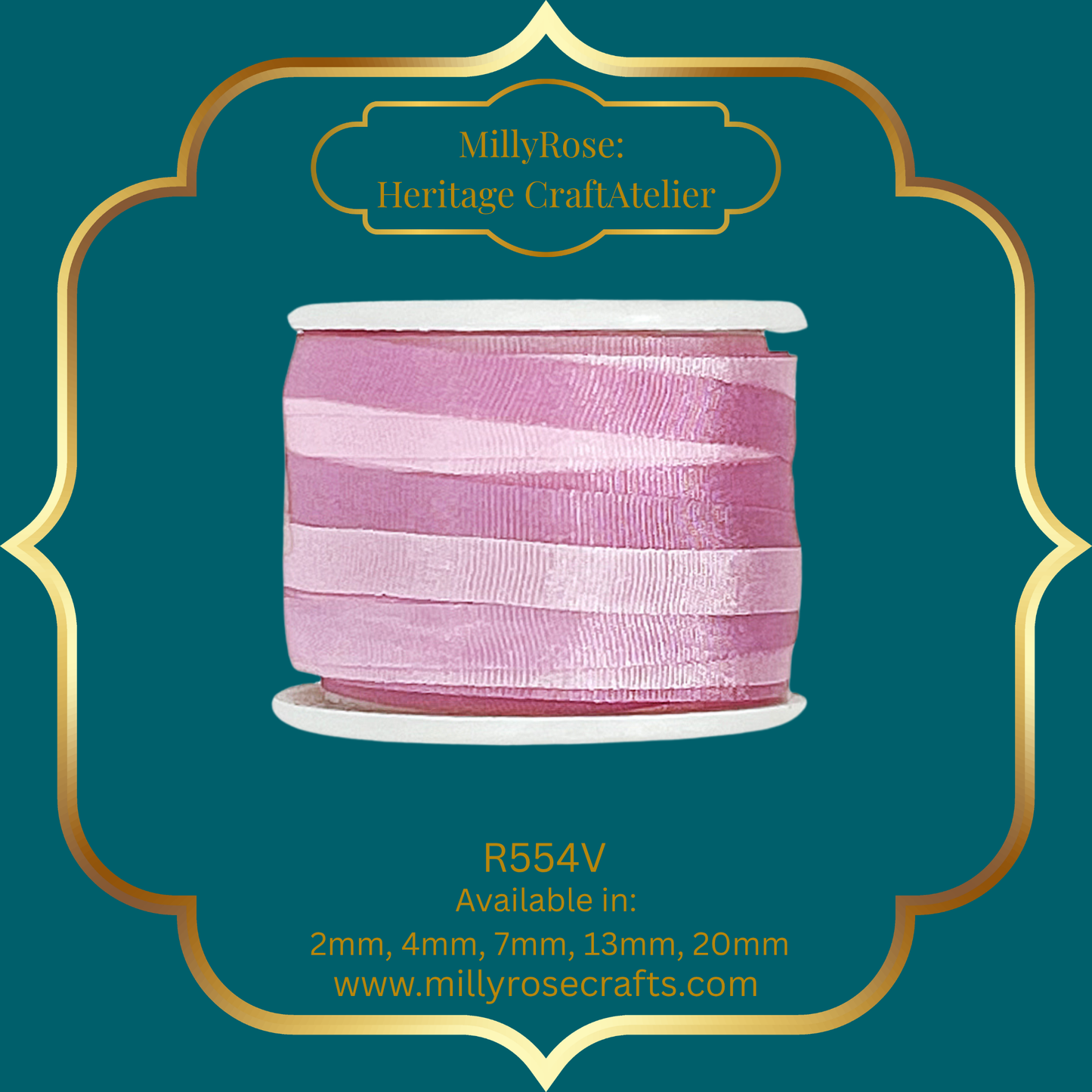 Hand-Dyed Style 100% Mulberry Silk Ribbon Variegated Artisan Collection 2mm,4mm,7mm,13mm,20mm width