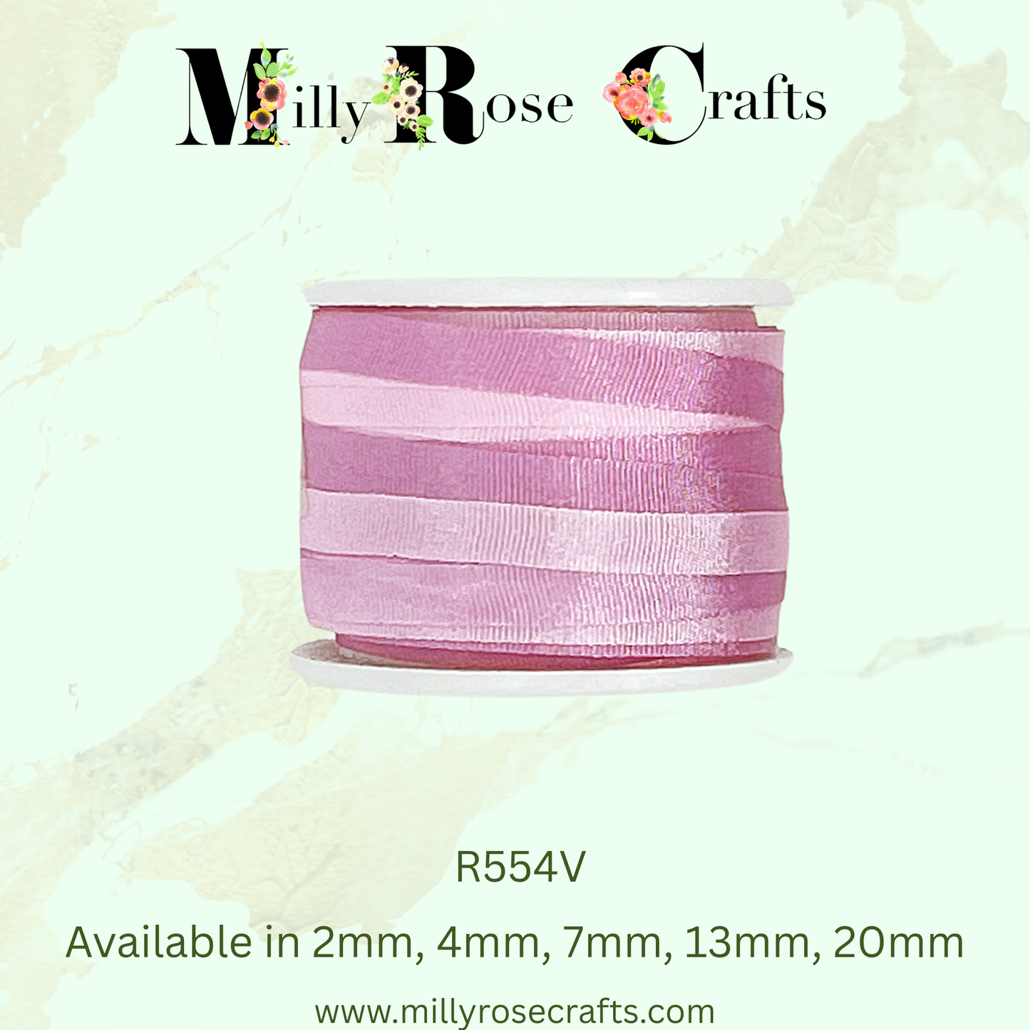 Hand-Dyed Style 100% Mulberry Silk Ribbon Variegated Artisan Collection 2mm,4mm,7mm,13mm,20mm width