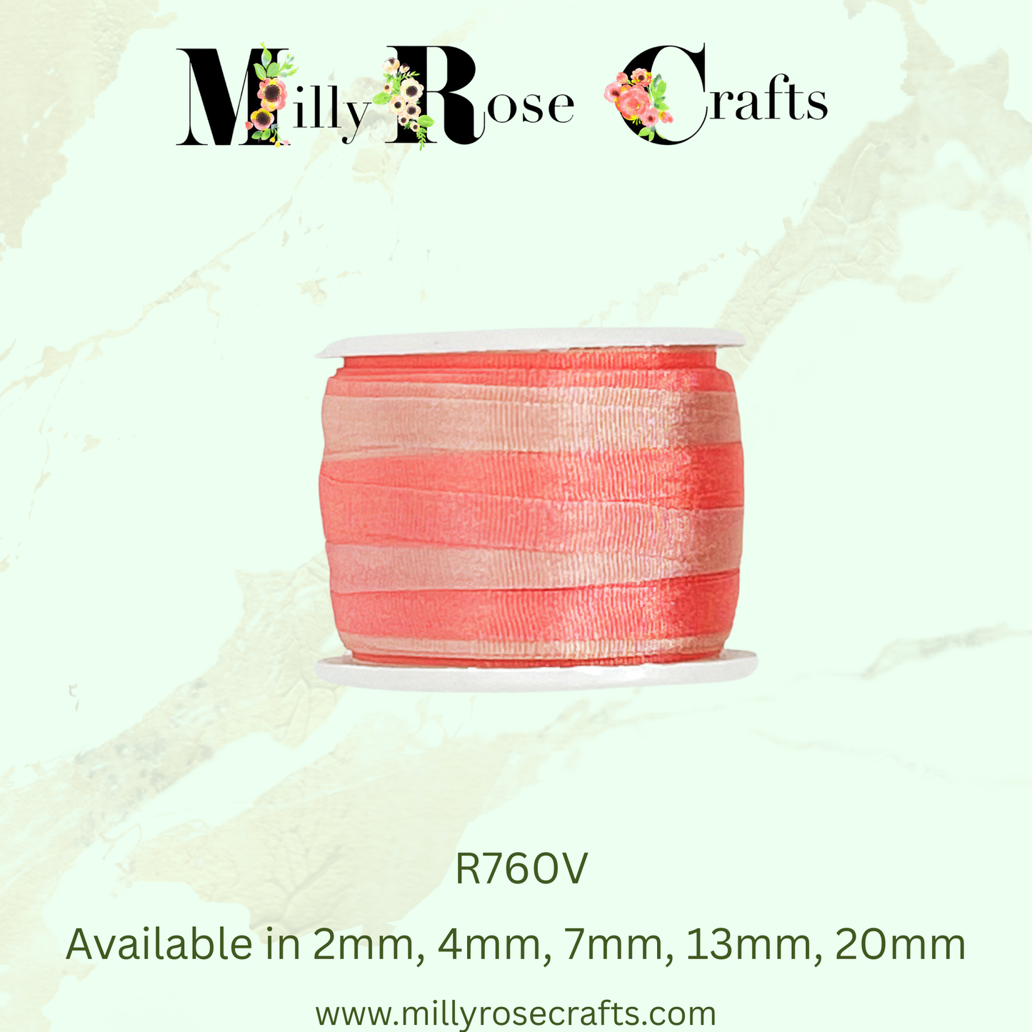 Hand-Dyed Style 100% Mulberry Silk Ribbon Variegated Artisan Collection 2mm,4mm,7mm,13mm,20mm width