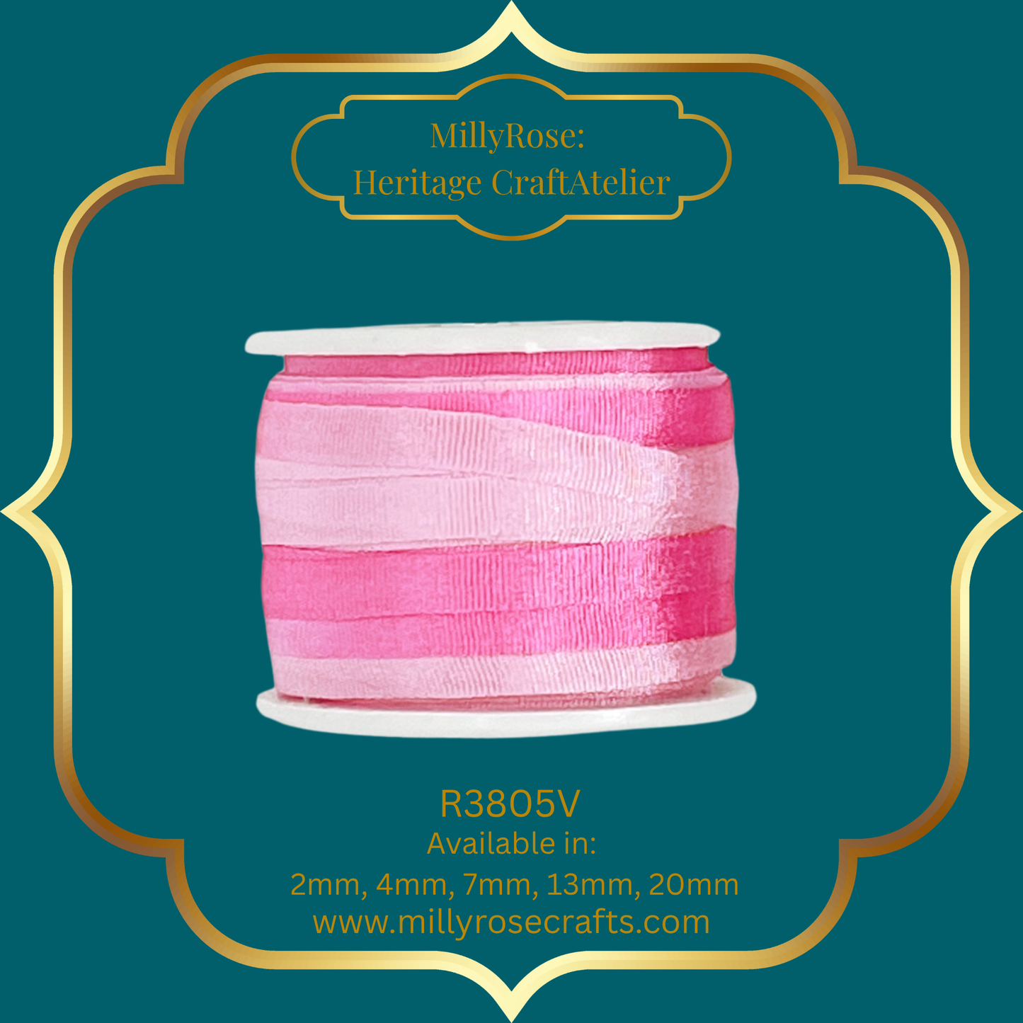 Hand-Dyed Style 100% Mulberry Silk Ribbon Variegated Artisan Collection 2mm,4mm,7mm,13mm,20mm width
