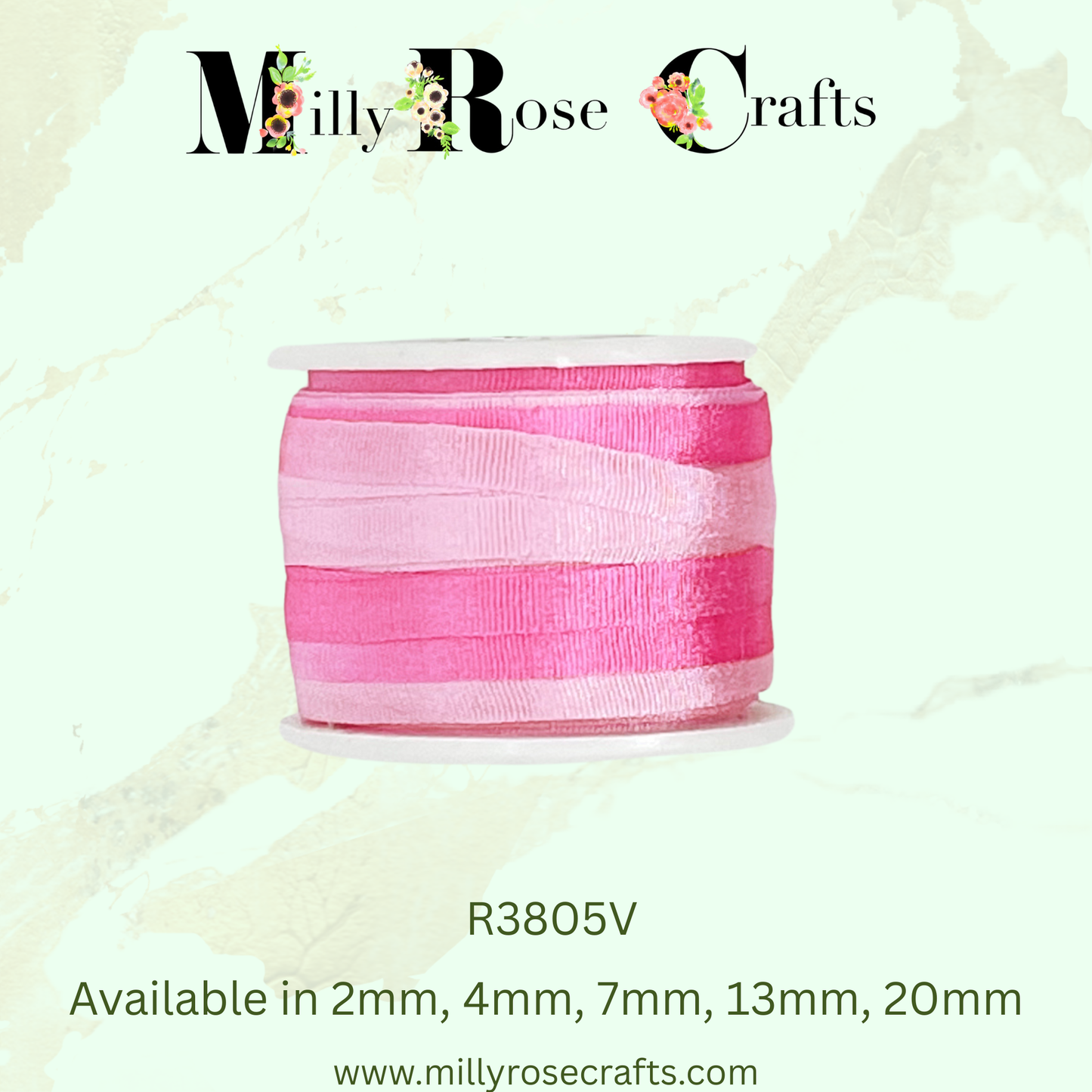 Hand-Dyed Style 100% Mulberry Silk Ribbon Variegated Artisan Collection 2mm,4mm,7mm,13mm,20mm width