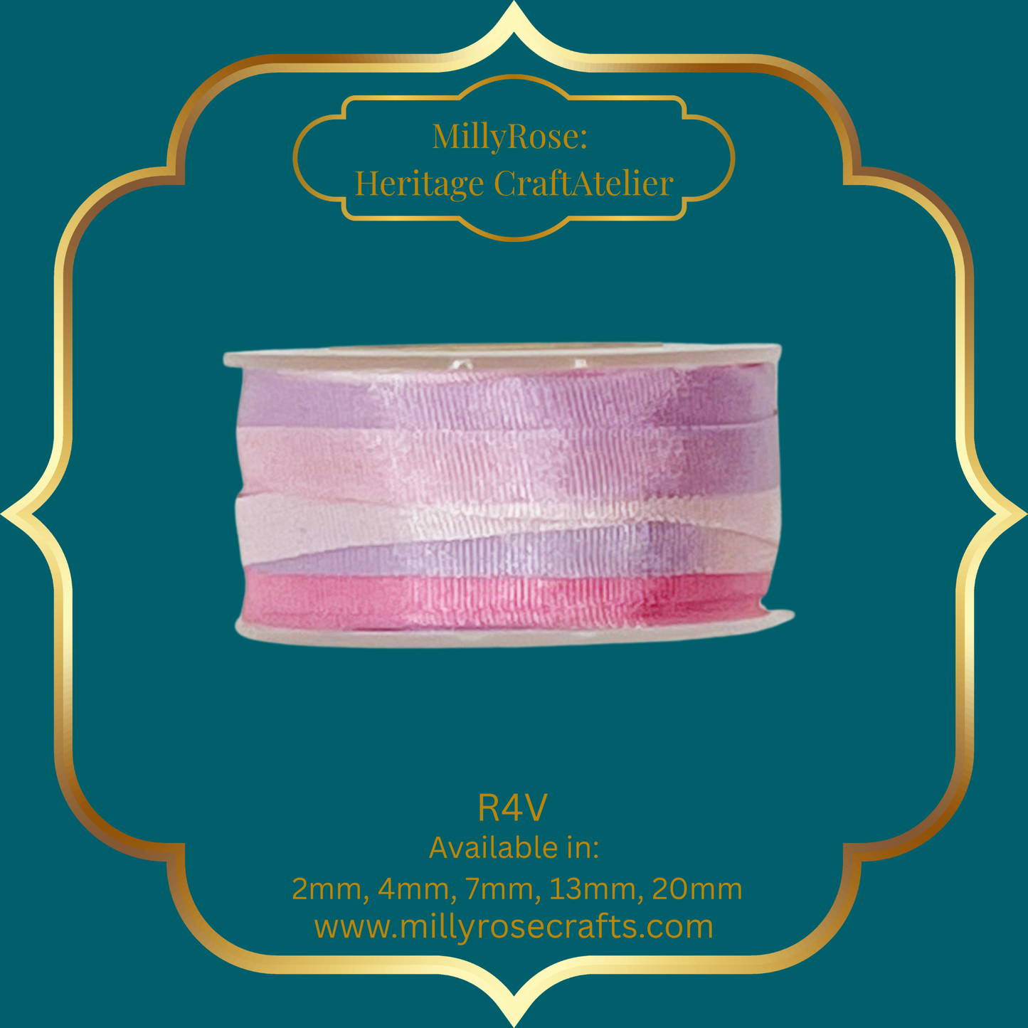 Hand-Dyed Style 100% Mulberry Silk Ribbon Variegated Artisan Collection 2mm,4mm,7mm,13mm,20mm width
