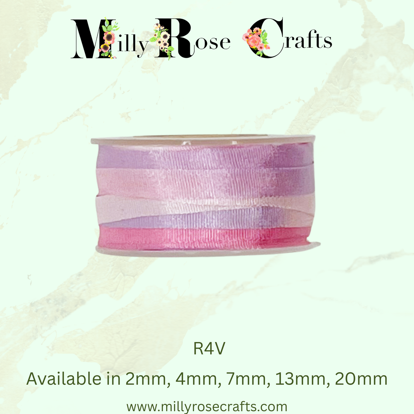 Hand-Dyed Style 100% Mulberry Silk Ribbon Variegated Artisan Collection 2mm,4mm,7mm,13mm,20mm width