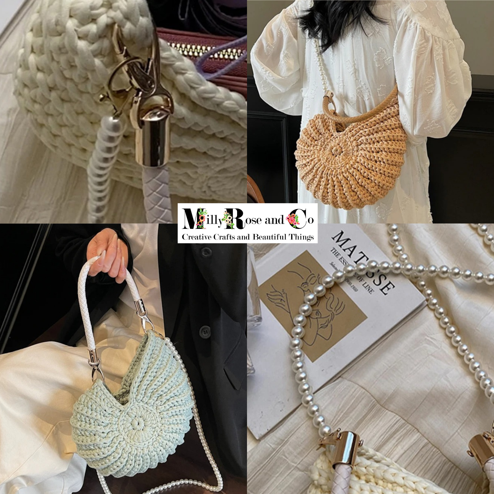 Crochet Nautilus Shell Hand Bag