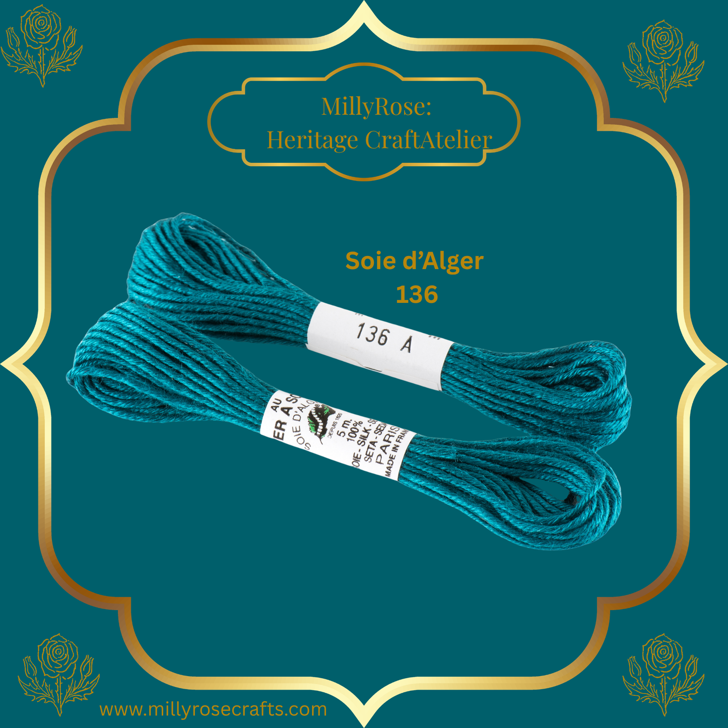 Au Ver à Soie – Soie d'Alger Silk Thread | Premium 7-Ply Embroidery Skeins 124-126, 131-136