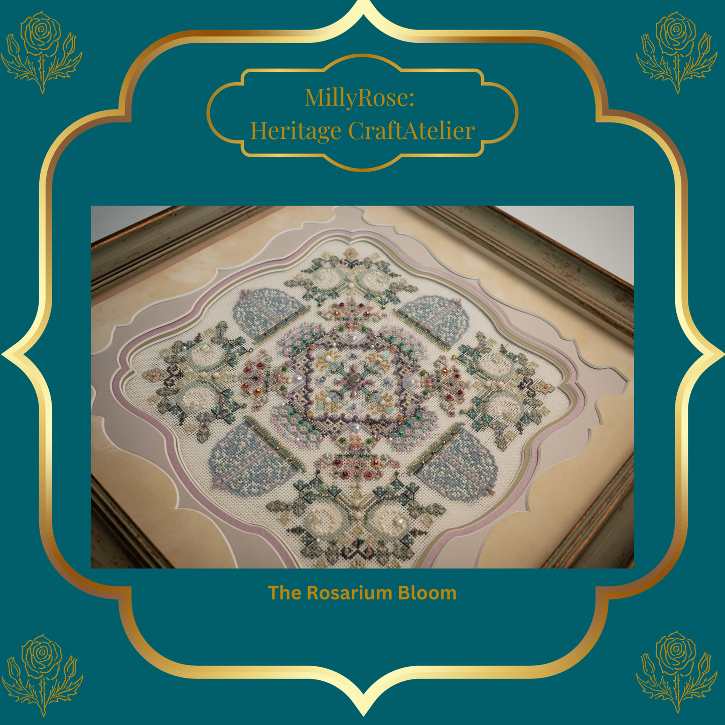 Rosarium Bloom Luxury Needlecraft Kit  Silk & Bead Embroidery IMake Mixed Medium Needlecraft