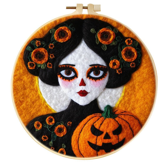 Halloween 2D needle felting kits 2d wool painting kit