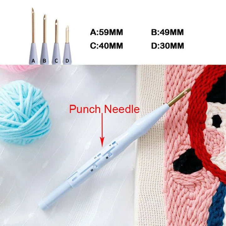 Modern Abstract Flower punch needle kit with frame 