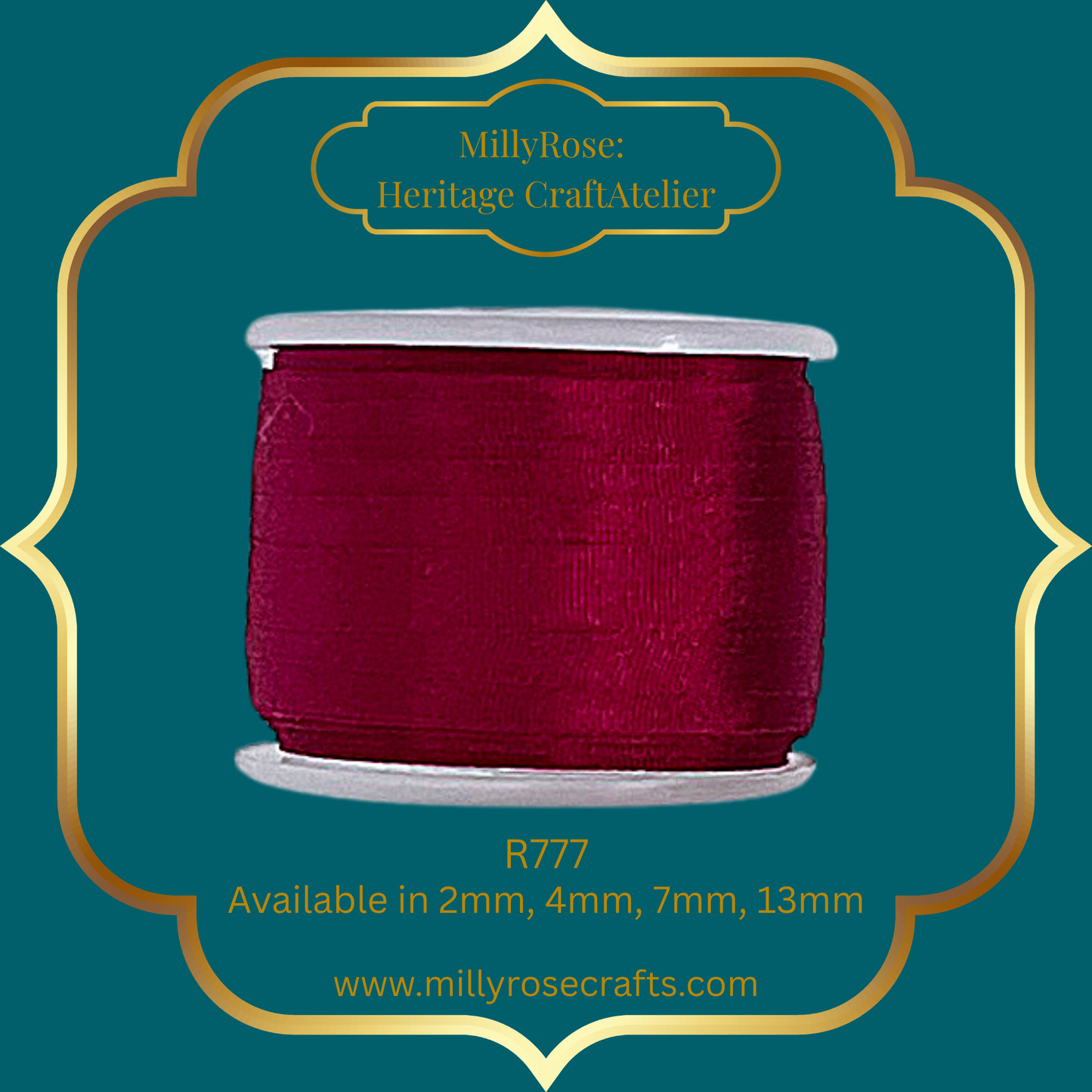 Premium 100% Mulberry Silk Ribbon  Artisan Single Color Collection 2mm,4mm,7mm,13mm,20mm widths