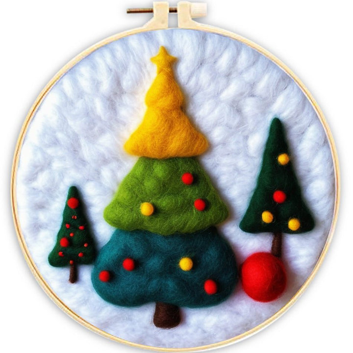 2D Christmas Needle Felting Kits Xmas Needle Painting Kits Perfect Christmas Gift Idea