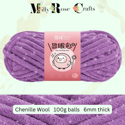 Chenille Sparkly Velvet Yarn Knitting Wool 300g (100gx3) Thick Multi Colour Chunky Crochet Thread DIY Blended Wool For Sweater Scarf Blanket