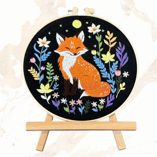 Fox Embroidery Kits DIY Beginner Adults Cute Fox Thread Painting Embroidery Kit Stamped Cross Stitch Craft Gift Idea Embroidery kit Embroidery Kits