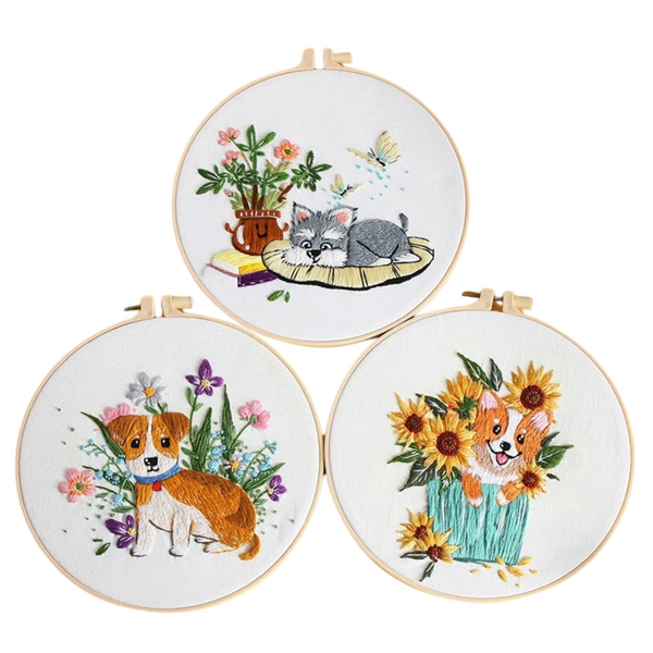 Cute Dog embroidery kit