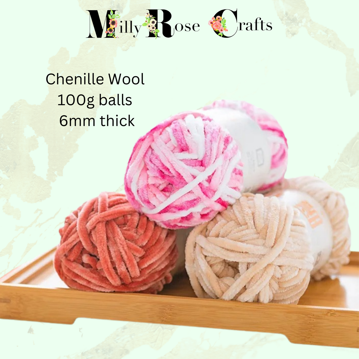 Chenille Velvet Yarn Knitting Wool 300g (100gx3) 6mm Thick Plush Chunky Crochet Threads DIY Sweater Scarf Blankets Blended Chenille Wool