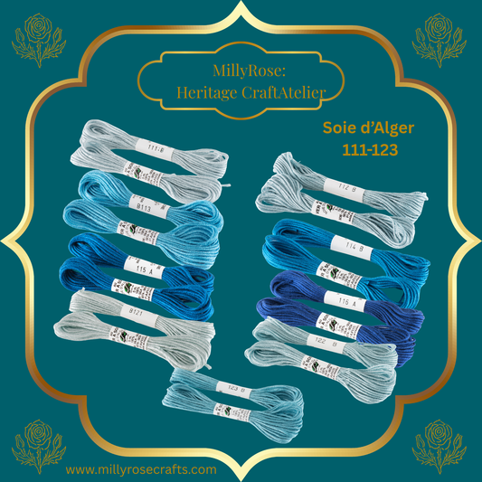 Au Ver à Soie – Soie d'Alger Silk Thread | Premium 7-Ply Embroidery Skeins 111-116, 121-123