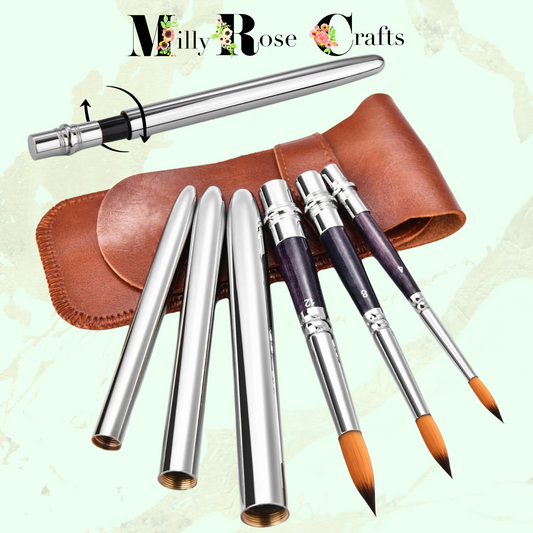 Travel Watercolour Brushes Compact Retractable Round Pointed Paint Brushes Mini Watercolour Brush Set Plein Air Paint Brush Organiser Gouache Brushes Travel Artist Brush