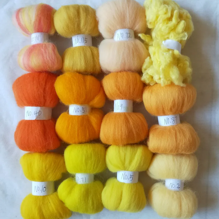 Yellow Tones 70s Australian Merino wool for needle felting