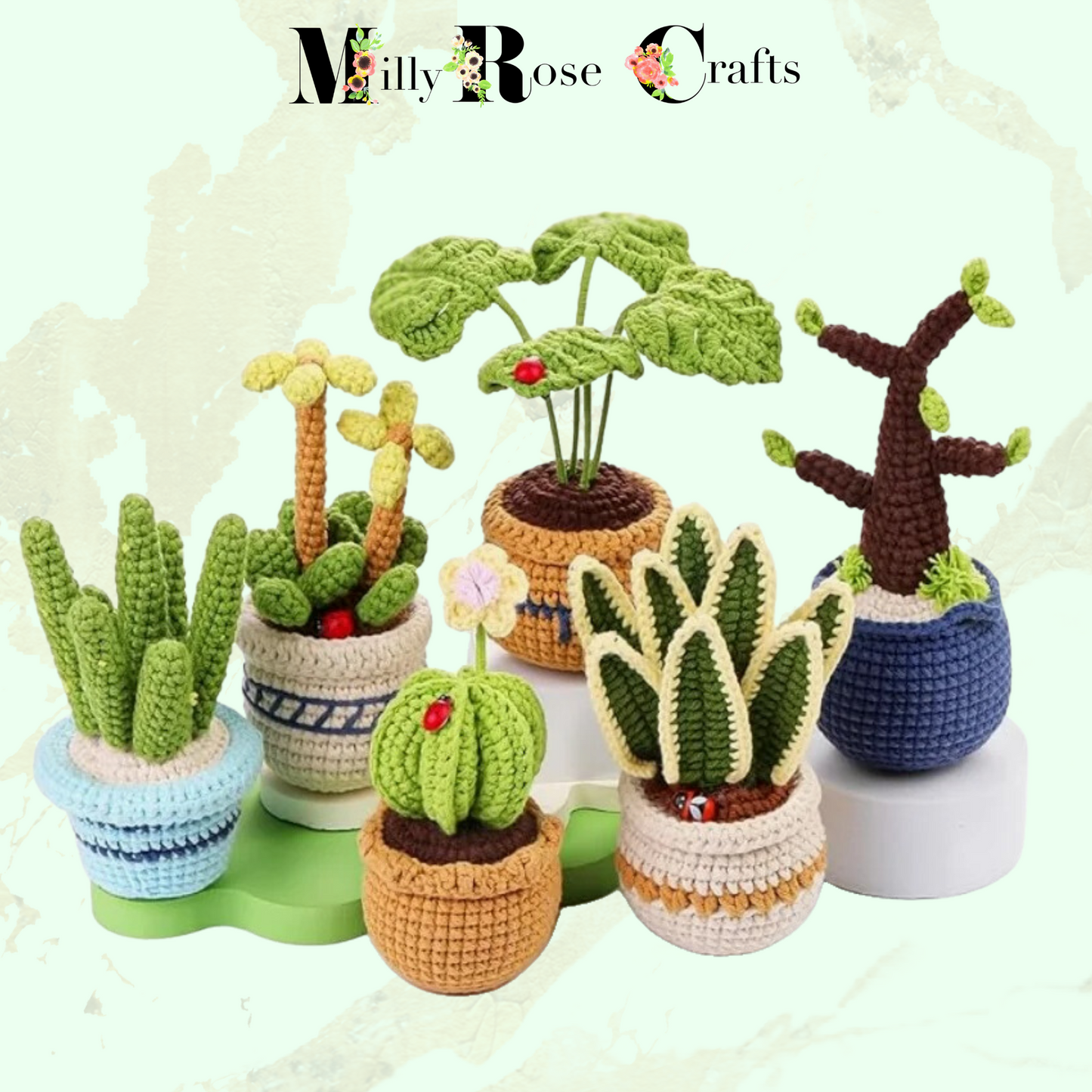 Houseplant Crochet Kit, Cacti in Pot Crochet Kit Monstera Plant Knitting Kit Beginner Friendly DIY Crochet Kit Craft Gift