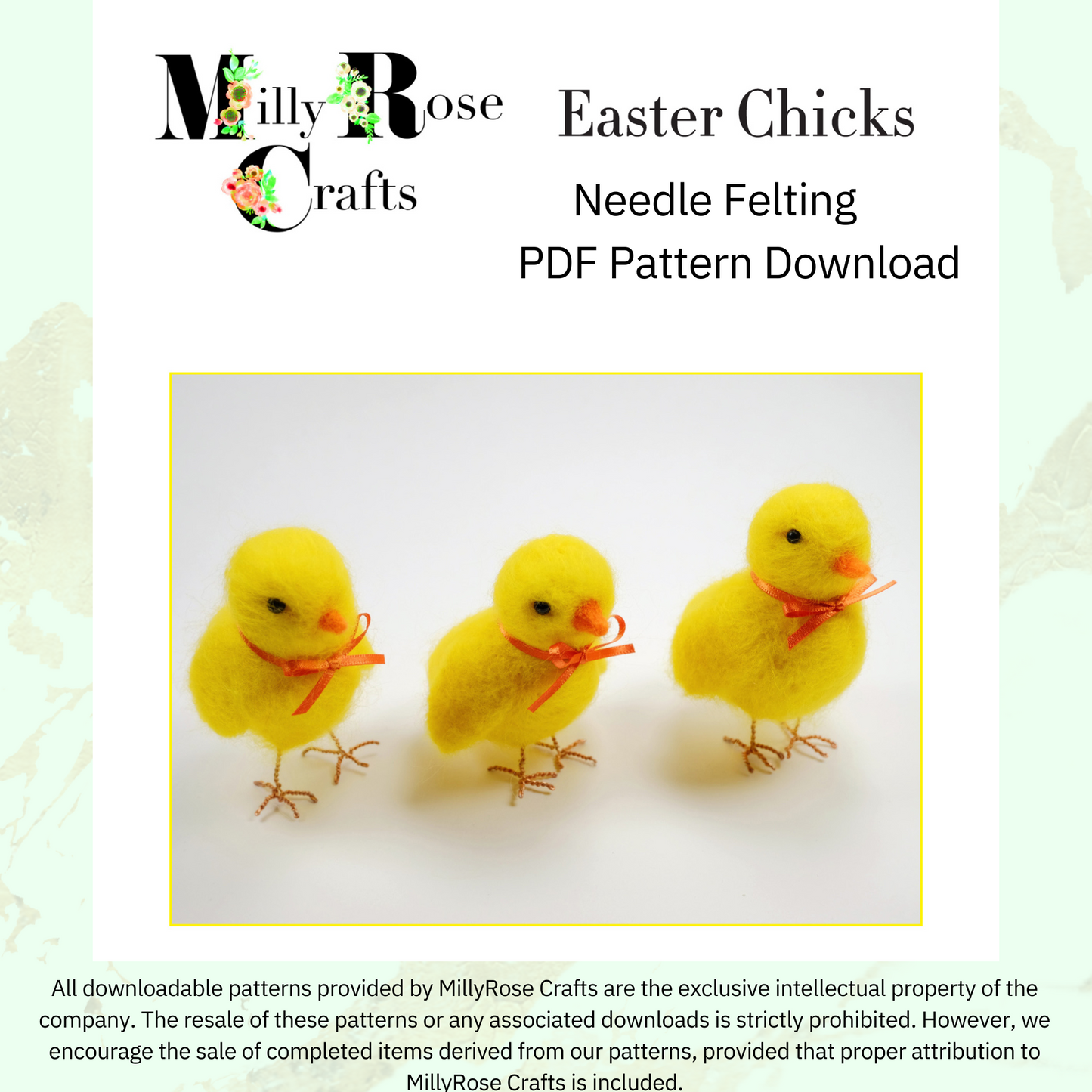 Spring Chicken Needle Felting Download Pattern .pdf easter Chicks Felting Pattern Beginner's Mice Needle Felting Guide pdf Download DIY Felting