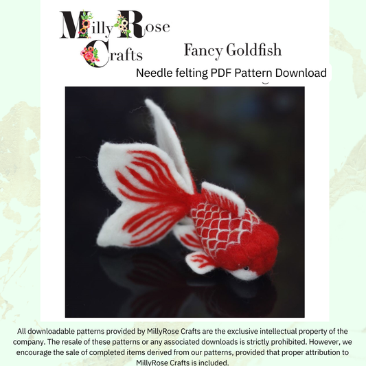 Shubunkin Goldfish Needle Felting Download Pattern .pdf Shubunkin Felting Pattern Beginner's Needle Felting Guide pdf Download DIY Felting