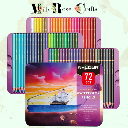 KALOUR 72 Water Colour Pencils Metal Tin Non Toxic Pigment Rich Professional Drawing Color Pencil For Artist Colouring Sketch Art Supplies