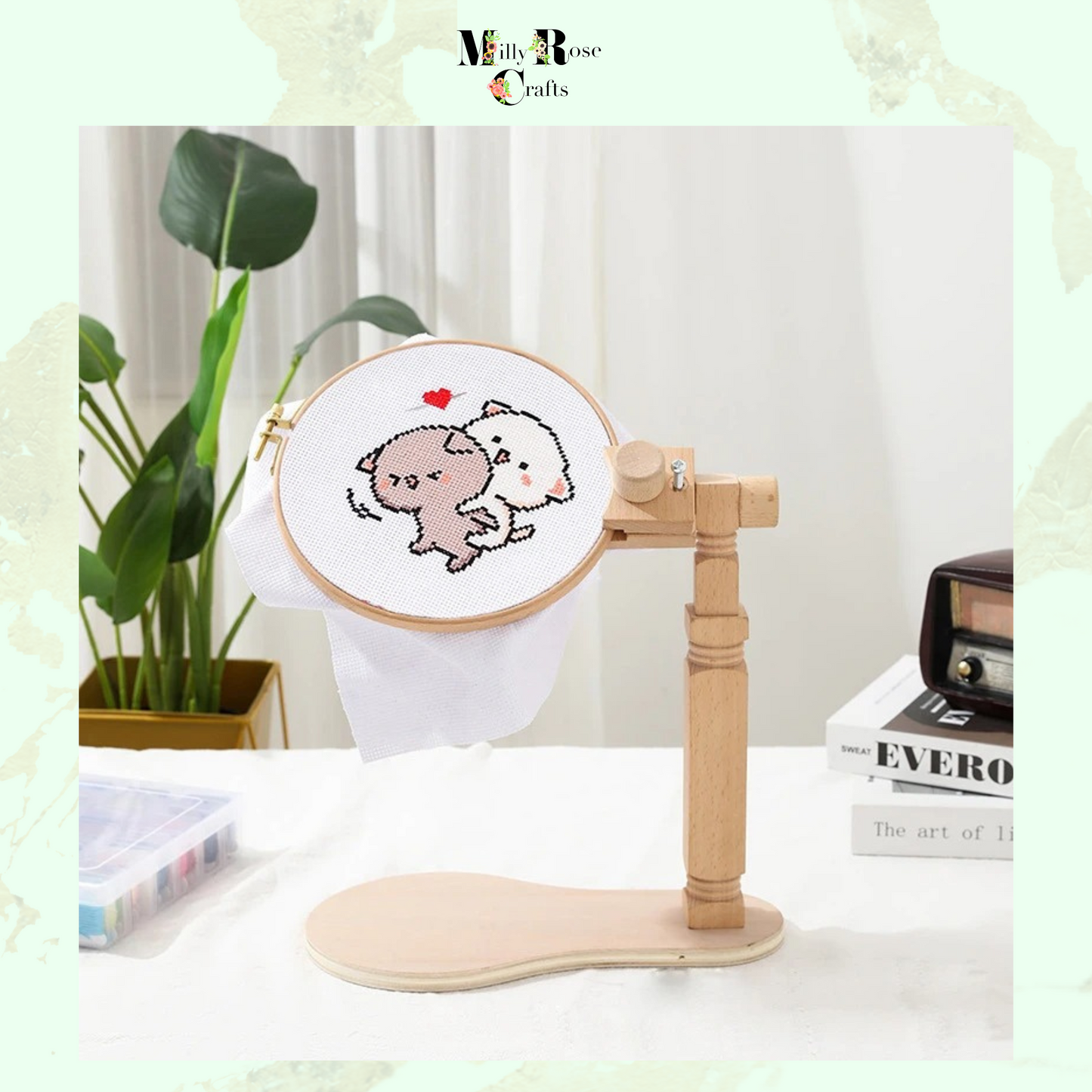 Adjustable Embroidery Stand Table Top Embroidery Hoop Stand Rotated Cross Stitch Stand Lap Embroidery Hoop Holder for DIY Craft  Sewing Needlepoint Frame Stand