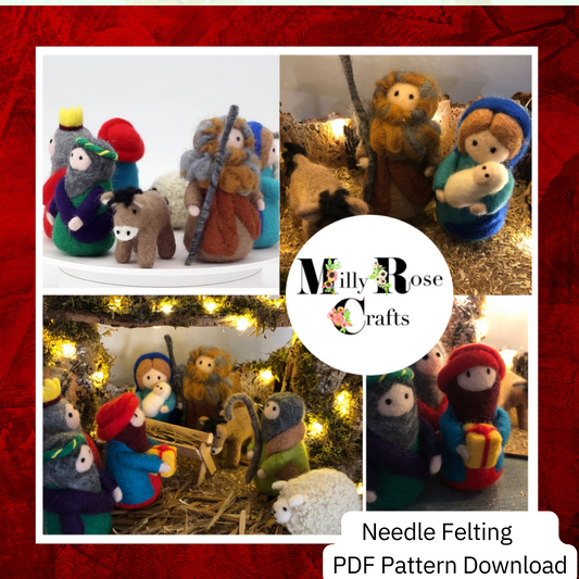 Nativity Needle Felting Download Pattern .pdf Christmas Figures Felting Pattern Beginner's Needle Felting Guide pdf Download DIY Felting