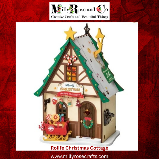Rolife Christmas Cottage 3d Mini House Robotime Building Craft Kits DIY Miniature House Kit Decoration for Adults Gift For Christmas