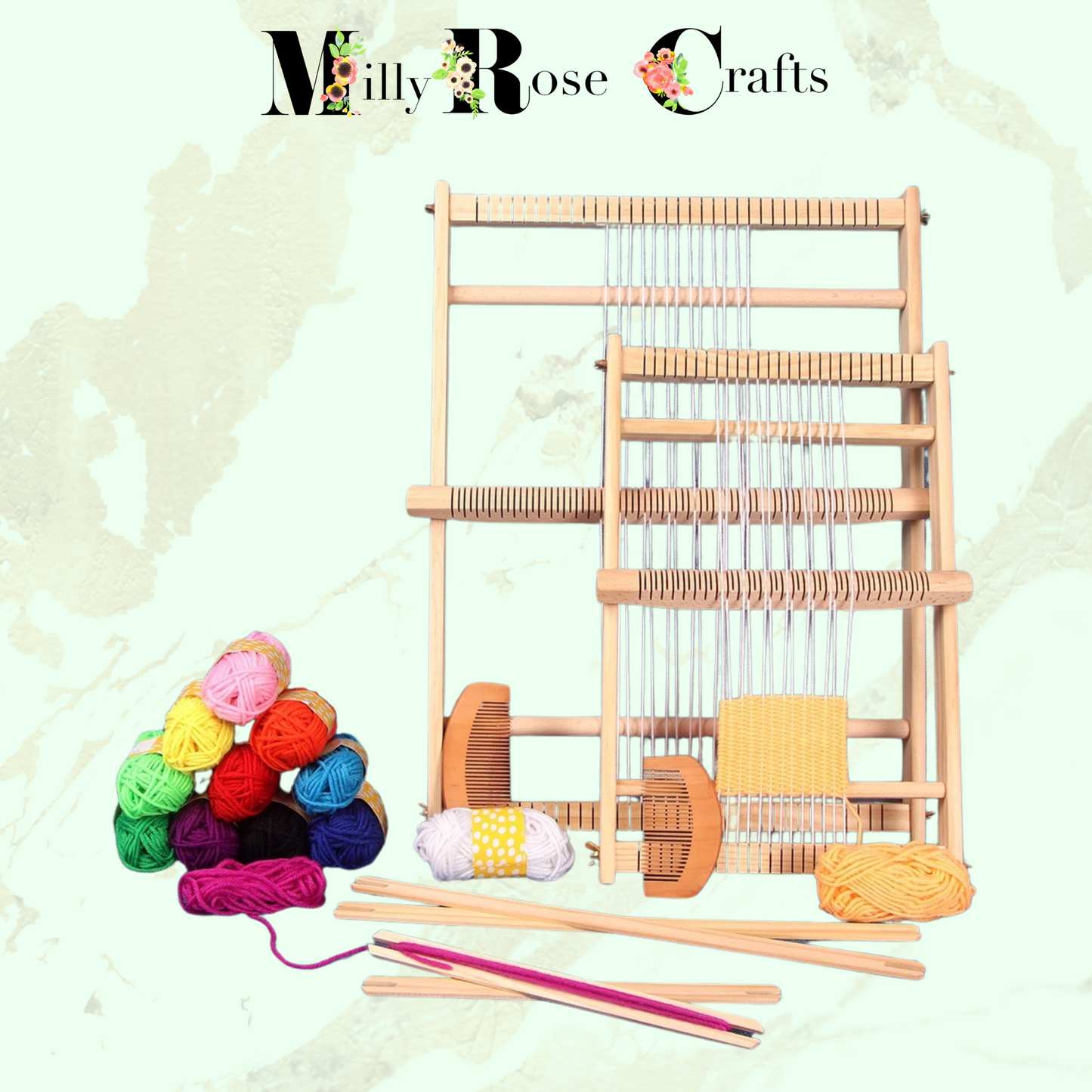 Wooden Weaving Loom Beginner Handcrafted Weaving Loom for Creative Textured Projects Easy Assembly and Use Craft Gift idea