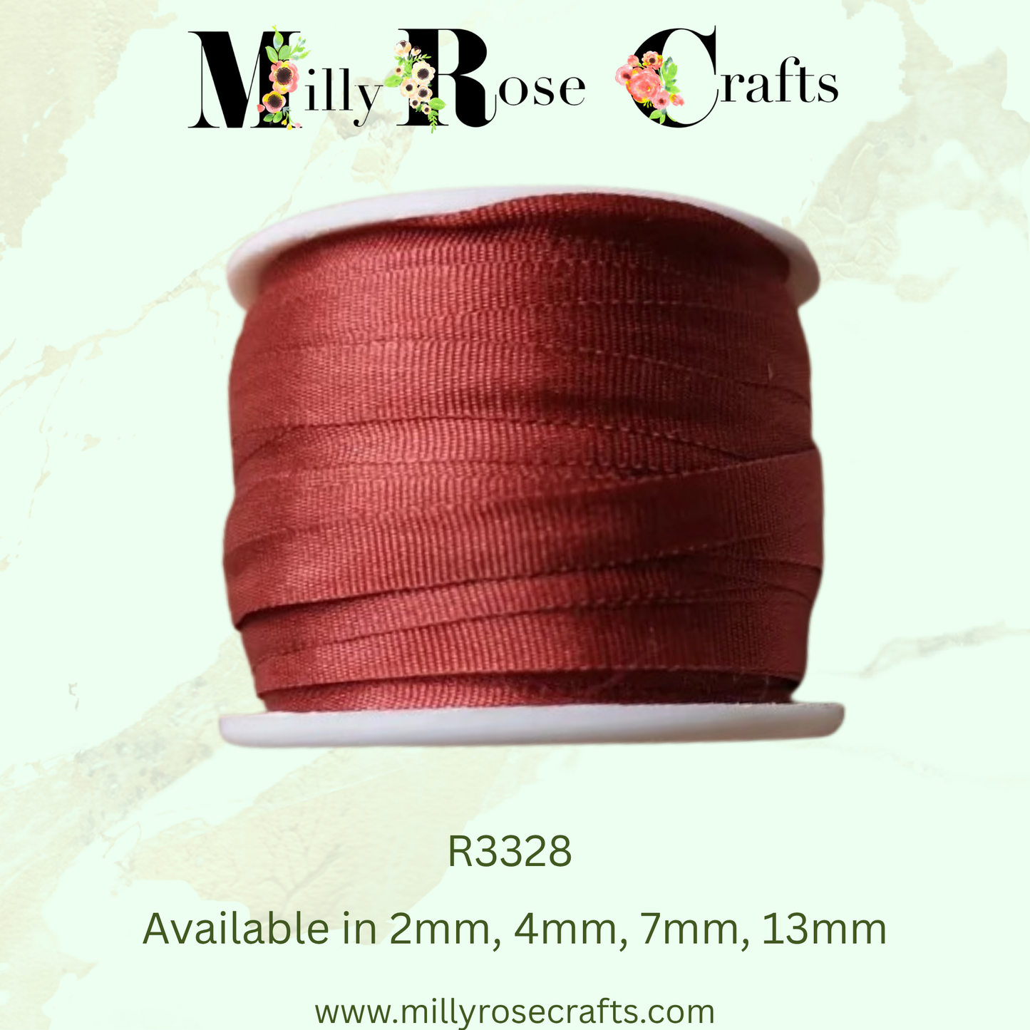 Premium 100% Mulberry Silk Ribbon  Artisan Single Color Collection 2mm,4mm,7mm,13mm,20mm widths