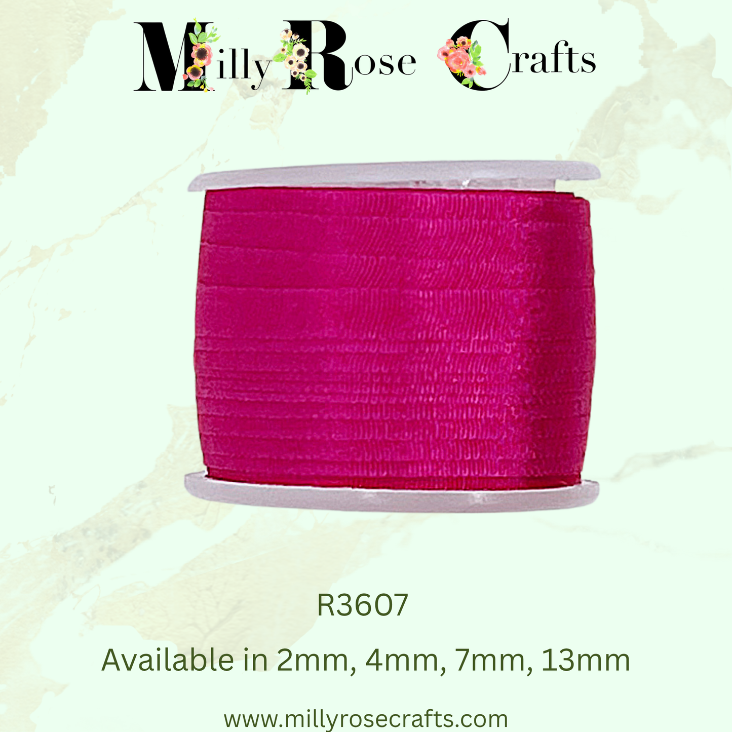 Premium 100% Mulberry Silk Ribbon  Artisan Single Color Collection 2mm,4mm,7mm,13mm,20mm widths