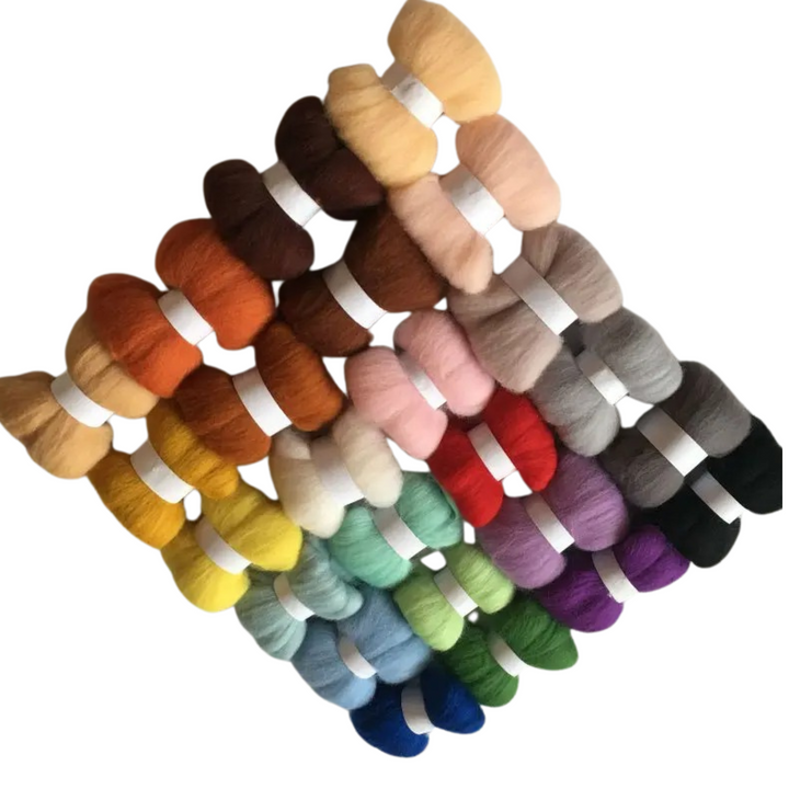 24 colour 70s Australian Merino Wool Needle Felting Wool Set