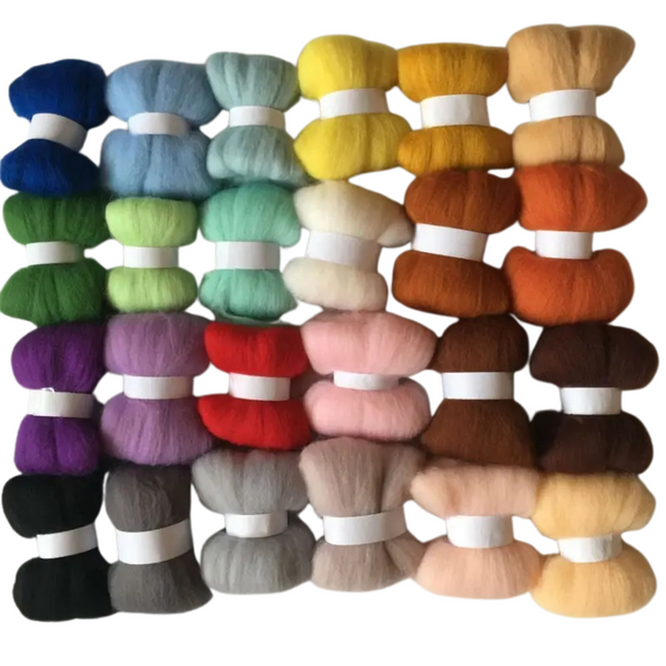 24 colour 70s Australian Merino Wool Needle Felting Wool Set