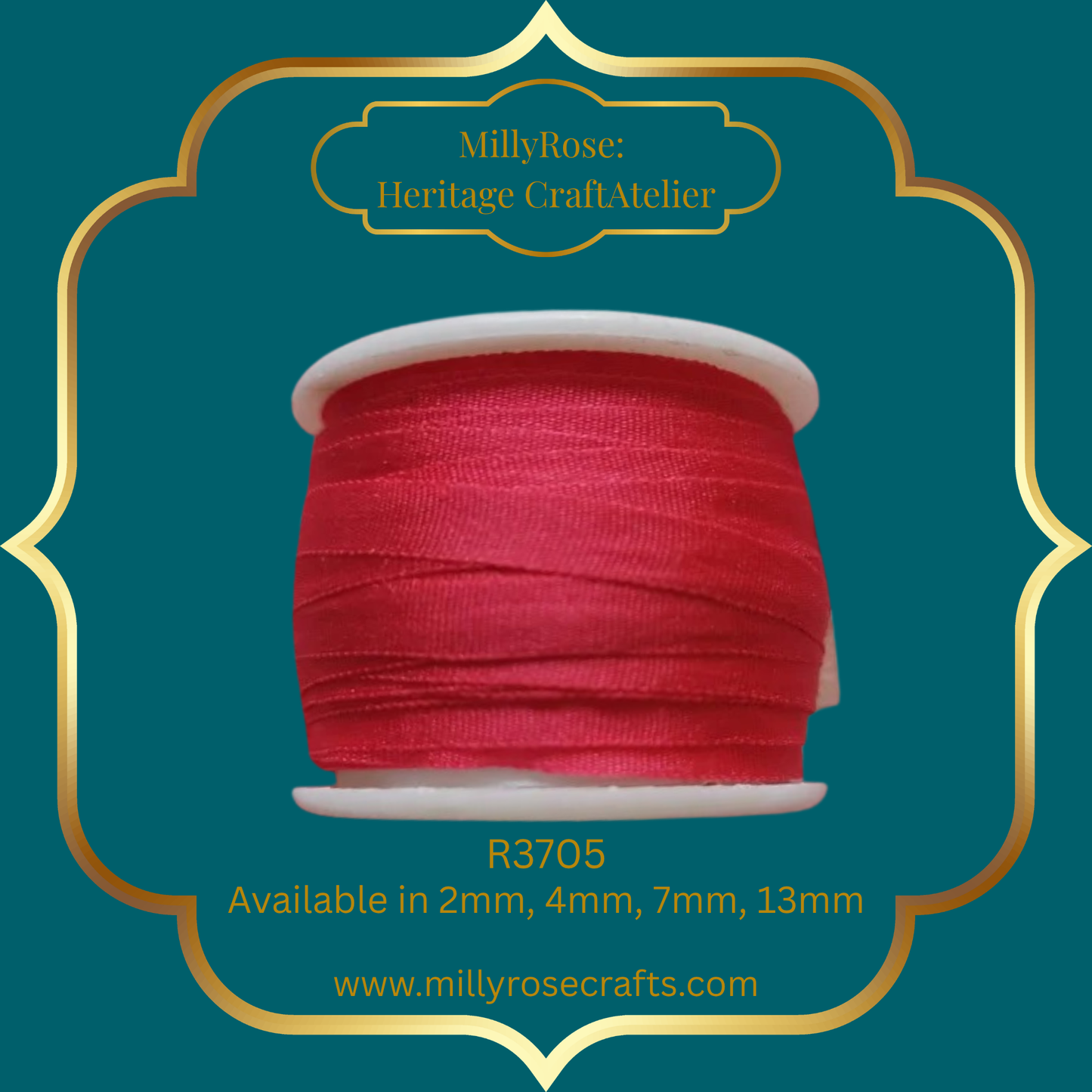 Premium 100% Mulberry Silk Ribbon  Artisan Single Color Collection 2mm,4mm,7mm,13mm,20mm widths