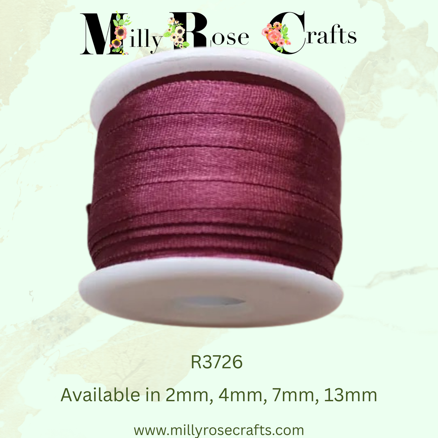 Premium 100% Mulberry Silk Ribbon  Artisan Single Color Collection 2mm,4mm,7mm,13mm,20mm widths
